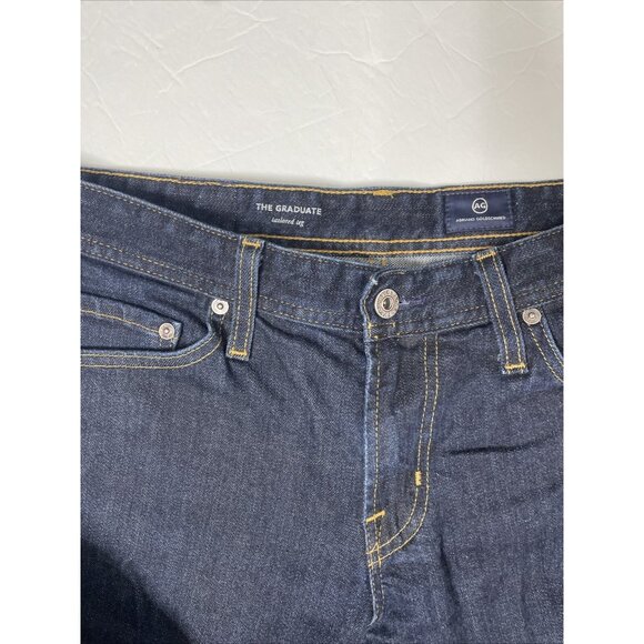 Adriano Goldschmied The Graduate Mens 32x27 Dark Blue Denim Jeans Tailored Leg - Picture 5 of 8